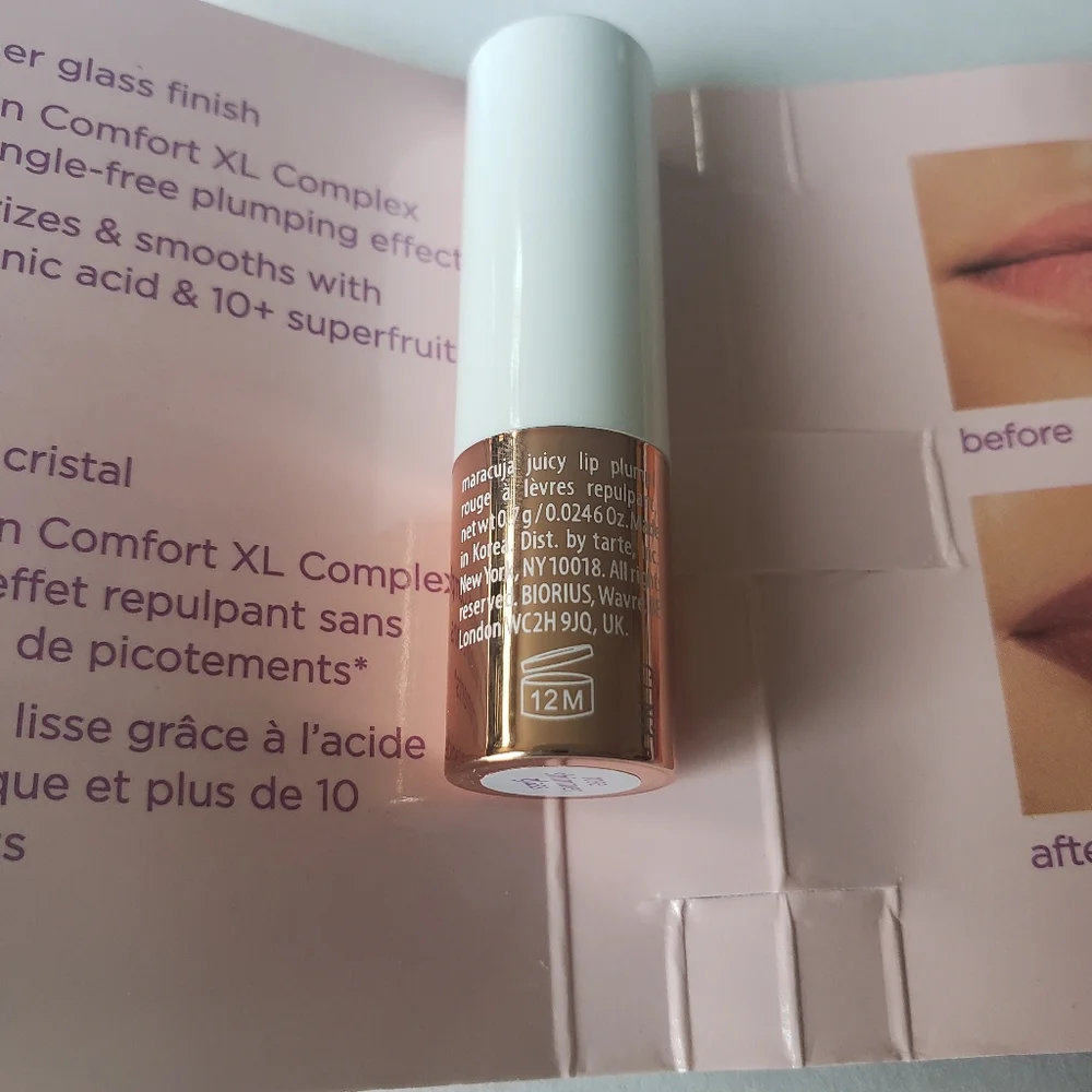 Tarte Maracuja Juicy Lip Plump Shimmer Glass In Rose Pink Mini Size NWT